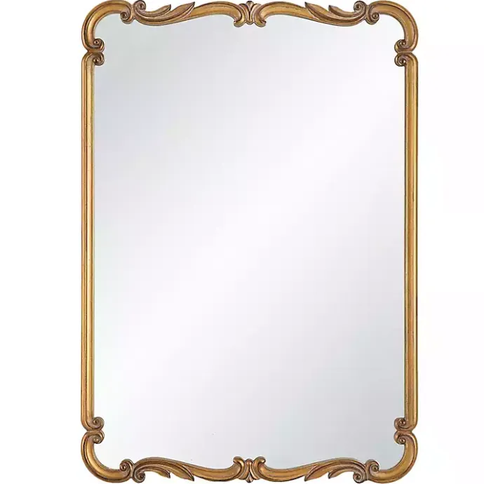 Best Kirklands Home Antique Gold Ornate Rectangular Wall Mirror