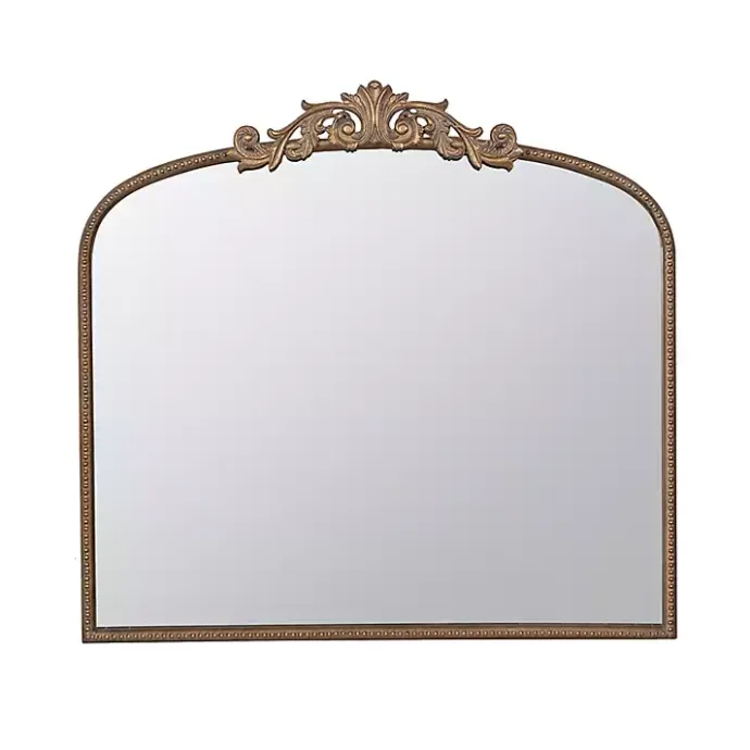 Clearance Kirklands Home Antique Gold Studded Floral Scroll Mirror