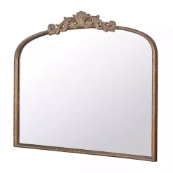Clearance Kirklands Home Antique Gold Studded Floral Scroll Mirror