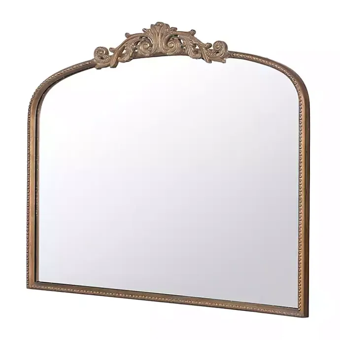 Clearance Kirklands Home Antique Gold Studded Floral Scroll Mirror