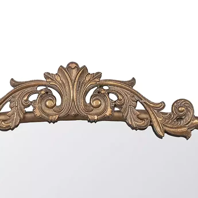 Clearance Kirklands Home Antique Gold Studded Floral Scroll Mirror