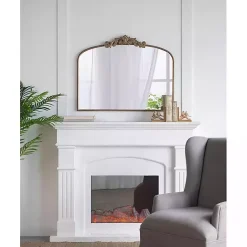 Clearance Kirklands Home Antique Gold Studded Floral Scroll Mirror