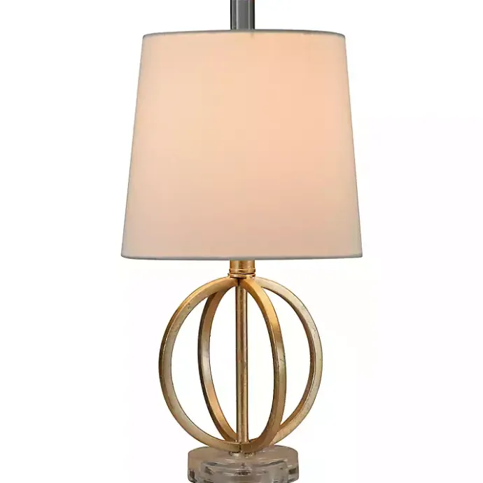 Clearance Kirklands Home Antique Gold Table Lamp with Steel Base White
