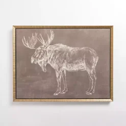 Online Kirklands Home Antique Moose Framed Canvas Art Print