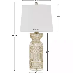 Kirklands Home Antique Textured Glass Luxuria Table Lamp Silver