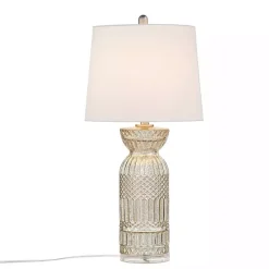 Kirklands Home Antique Textured Glass Luxuria Table Lamp Silver