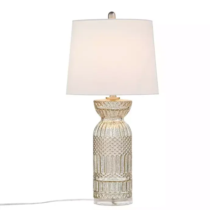 Kirklands Home Antique Textured Glass Luxuria Table Lamp Silver