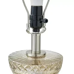 Kirklands Home Antique Textured Glass Luxuria Table Lamp Silver