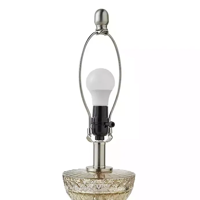 Kirklands Home Antique Textured Glass Luxuria Table Lamp Silver