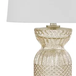 Kirklands Home Antique Textured Glass Luxuria Table Lamp Silver