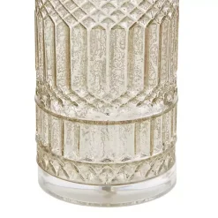 Kirklands Home Antique Textured Glass Luxuria Table Lamp Silver