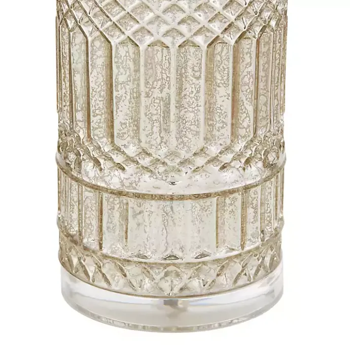 Kirklands Home Antique Textured Glass Luxuria Table Lamp Silver