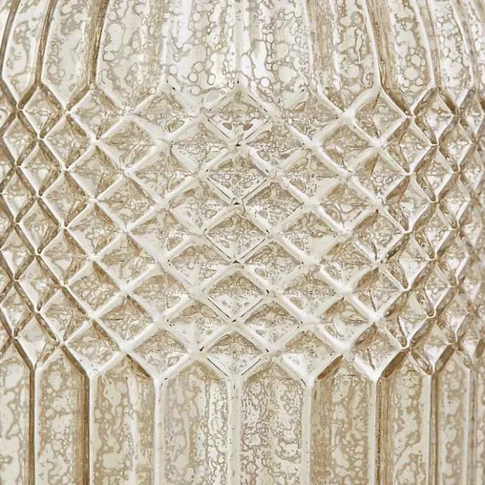 Kirklands Home Antique Textured Glass Luxuria Table Lamp Silver