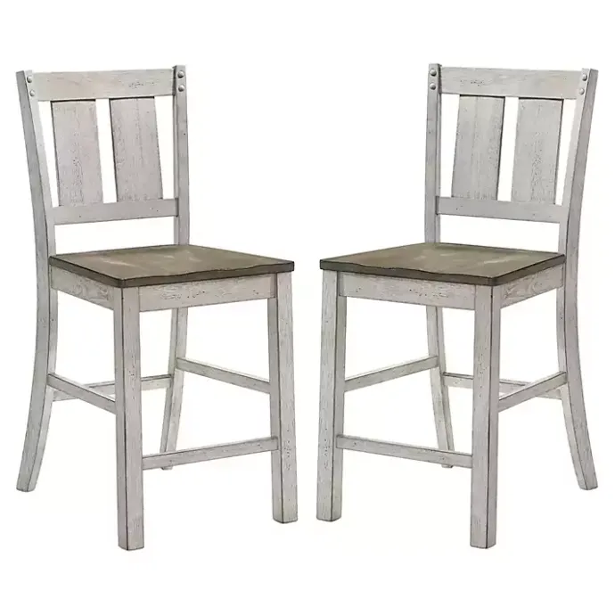 Online Kirklands Home Antique White & Ash Brown 2-pc. Counter Stool Set
