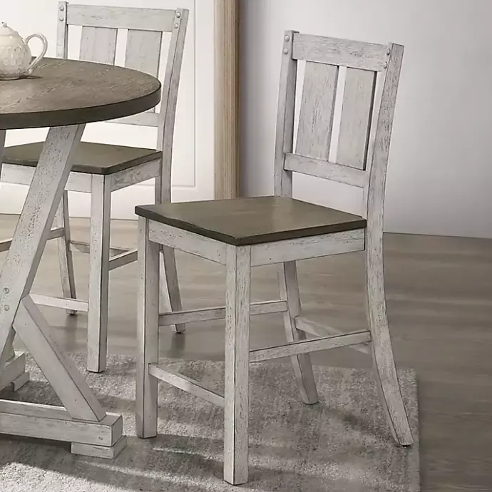 Online Kirklands Home Antique White & Ash Brown 2-pc. Counter Stool Set