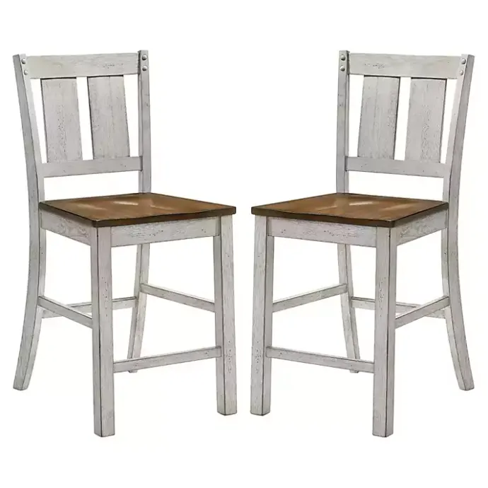 Clearance Kirklands Home Antique White & Dark Brown 2-pc. Counter Stool Set