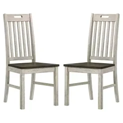 Sale Kirklands Home Antique Slatted Back Dining Chairs, Set of 2 White