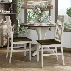 Sale Kirklands Home Antique Slatted Back Dining Chairs, Set of 2 White