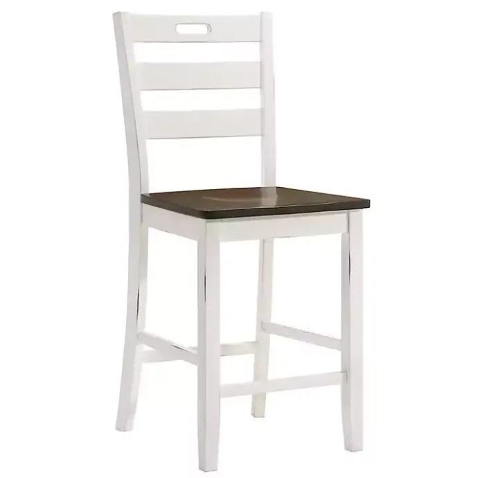 Best Kirklands Home Antique Wood Counter Stools, Set of 2 White