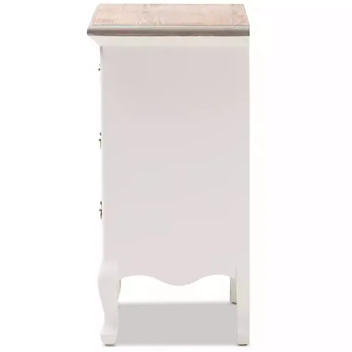 Sale Kirklands Home Antique Wooden 3-Drawer Nightstand White