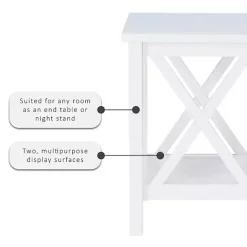 Best Kirklands Home Antique White X Side Frame Accent Table