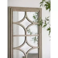 Online Kirklands Home Antique Whitewashed Diamond Panel Wall Mirror