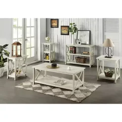 Kirklands Home Antique washed Wood Console Table White