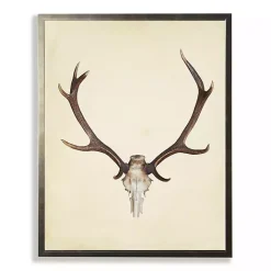 Outlet Kirklands Home Antler in Pewter Framed Art Print Tan