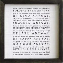 Online Kirklands Home Anyway Framed Wood Wall Plaque