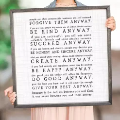Online Kirklands Home Anyway Framed Wood Wall Plaque