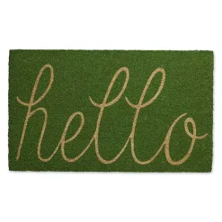 Kirklands Home Apple Hello Doormat Green