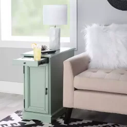 Clearance Kirklands Home Aqua Accent Table with Charging Station Blue