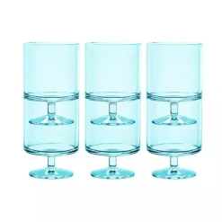 Outlet Kirklands Home Aqua Acrylic Goblet Wine Glasses, Set of 6 Blue