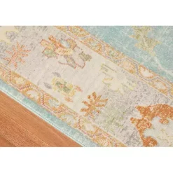 Hot Kirklands Home Aqua and Beige Bohemian Area Rug, 5x8