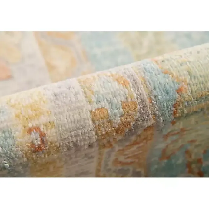 Outlet Kirklands Home Aqua and Beige Bohemian Area Rug, 7x9 Blue