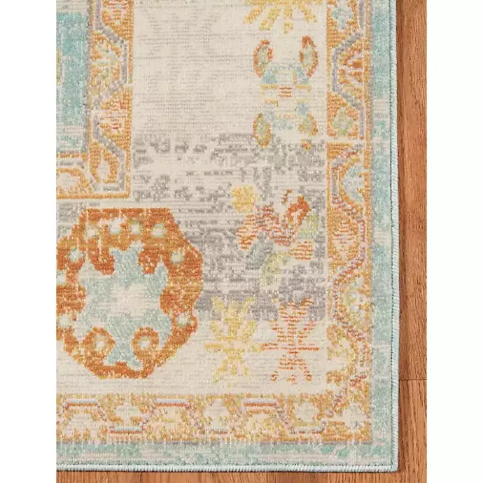 Outlet Kirklands Home Aqua and Beige Bohemian Area Rug, 7x9 Blue
