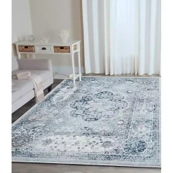 Kirklands Home Aqua and Gray Alex Area Rug, 5x7