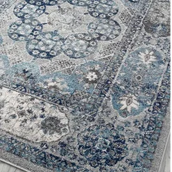 Kirklands Home Aqua and Gray Alex Area Rug, 5x7