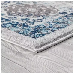 Kirklands Home Aqua and Gray Alex Area Rug, 5x7