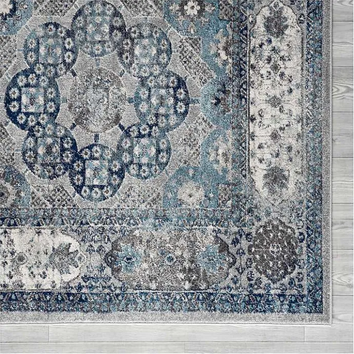 Sale Kirklands Home Aqua and Gray Alex Runner, 2x6