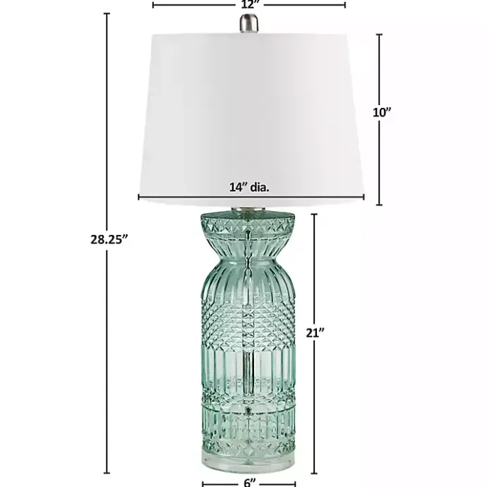 Kirklands Home Aqua Textured Glass Luxuria Table Lamp Blue