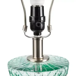 Kirklands Home Aqua Textured Glass Luxuria Table Lamp Blue