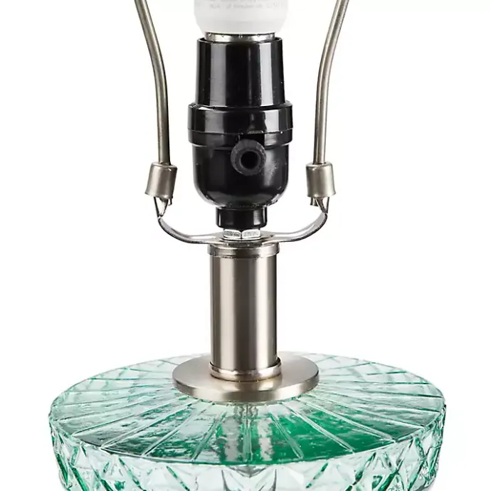 Kirklands Home Aqua Textured Glass Luxuria Table Lamp Blue