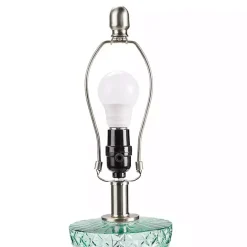 Kirklands Home Aqua Textured Glass Luxuria Table Lamp Blue