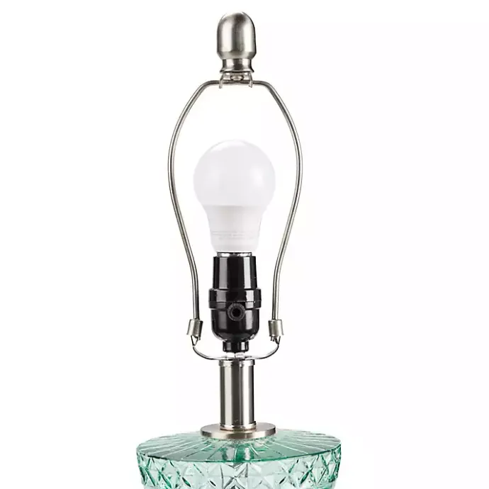 Kirklands Home Aqua Textured Glass Luxuria Table Lamp Blue