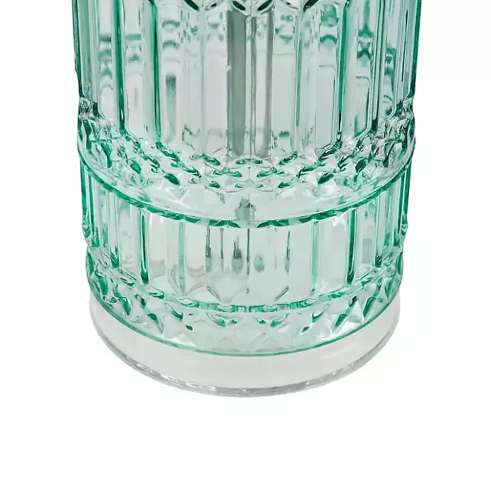 Kirklands Home Aqua Textured Glass Luxuria Table Lamp Blue