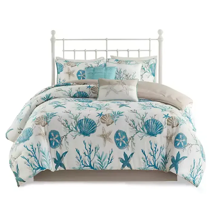 Best Kirklands Home Aqua Coastal 7-pc. King Comforter Set