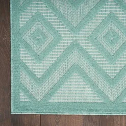 Hot Kirklands Home Aqua Flatweave Diamond Outdoor Area Rug Blue