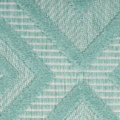 Hot Kirklands Home Aqua Flatweave Diamond Outdoor Area Rug Blue