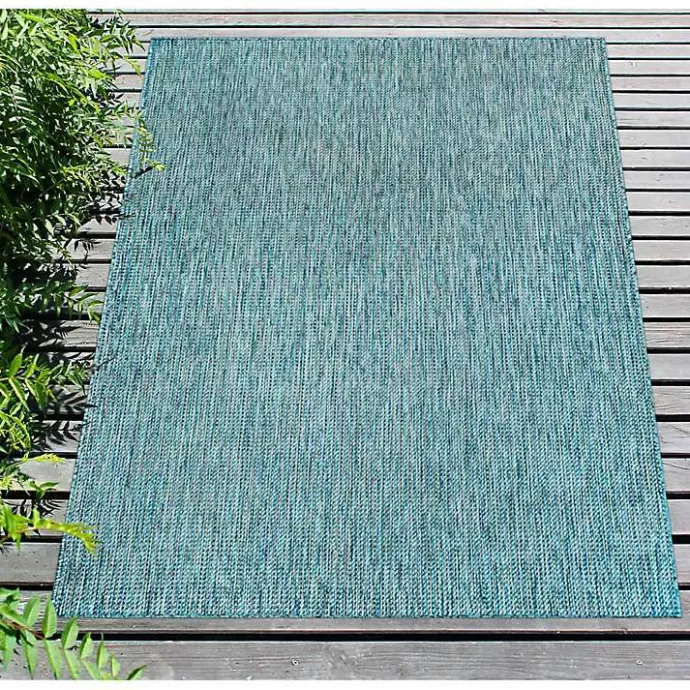 Sale Kirklands Home Aqua Intertwine Indoor/Outdoor Area Rug, 7x9 Blue